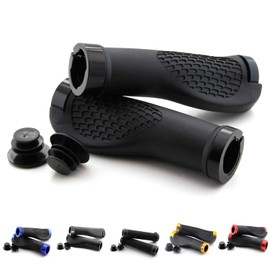 Universal Bicycle Grips, E-Bike Handlebar Grips Quad Grips ATV Bicycle Grip Rubbers 2 x 22 mm (Black)