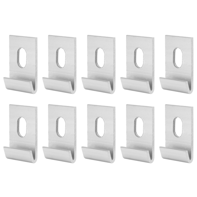 10Pcs Base Clips Hook Fixings Attaches Aluminium Greenhouses Fixture SetSilver