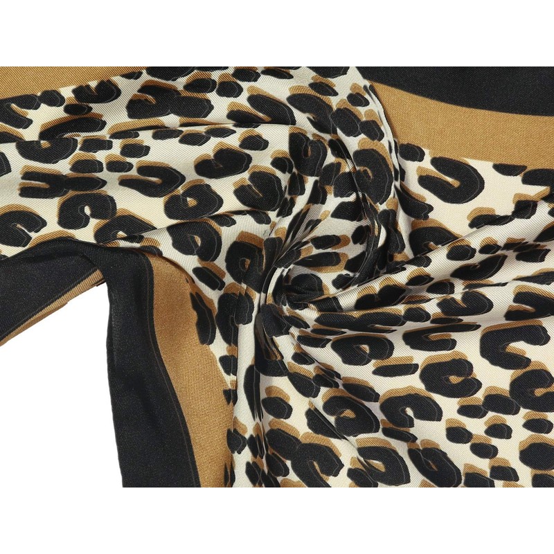 sourcing map Women's Animal Print Leopard Rhombus Scarf Neckerchief, Earthy