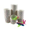 MMvolesy 8oz Rainbow Paper Ice Cream Cups Polka Dot Paper