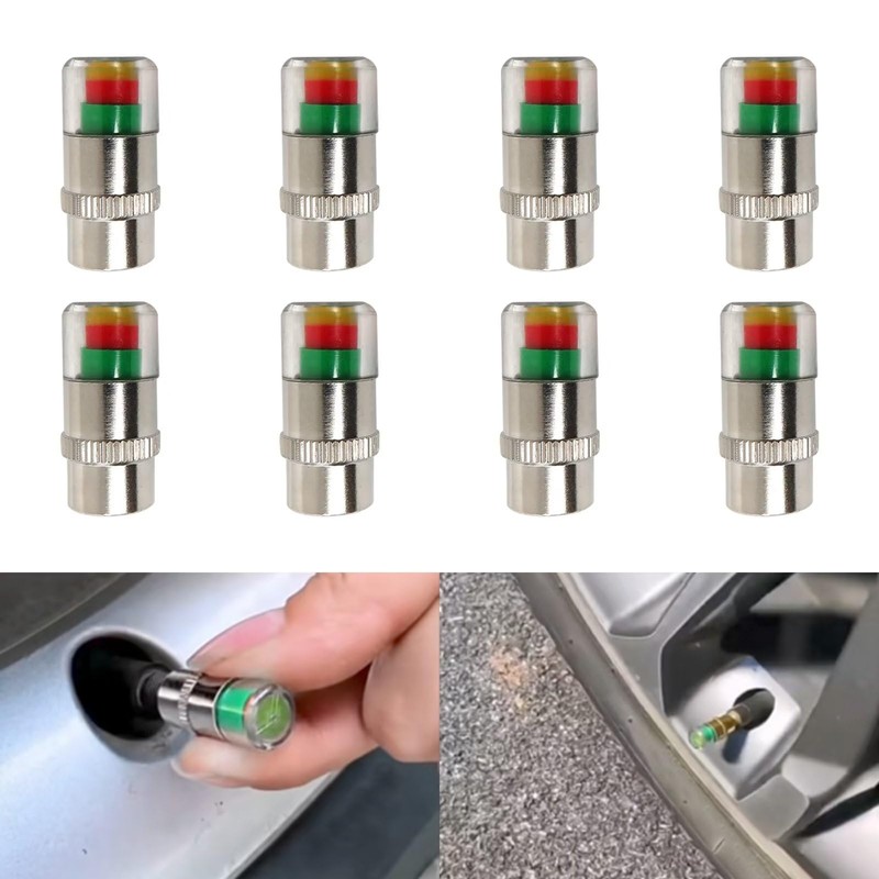 JRSHOME 8X New Update Tire Pressure Monitor Valve Stem Cap