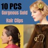10 Pack Gold Metal Hair Clips, Mini Claw Clips Secure