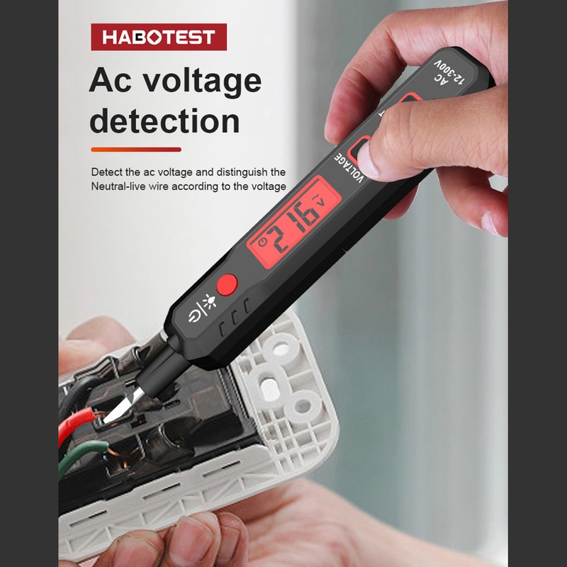 HABOTEST HT89 Voltage Tester AC 12~300V Contact Voltage Detector for