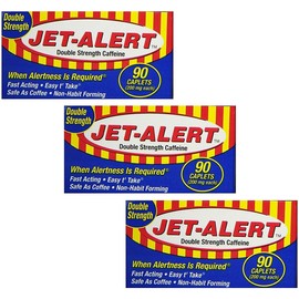Jet-Alert Jet-Alert Double Strength Caffeine 200 Mg Caplets, 90 caplets, Pack of 3