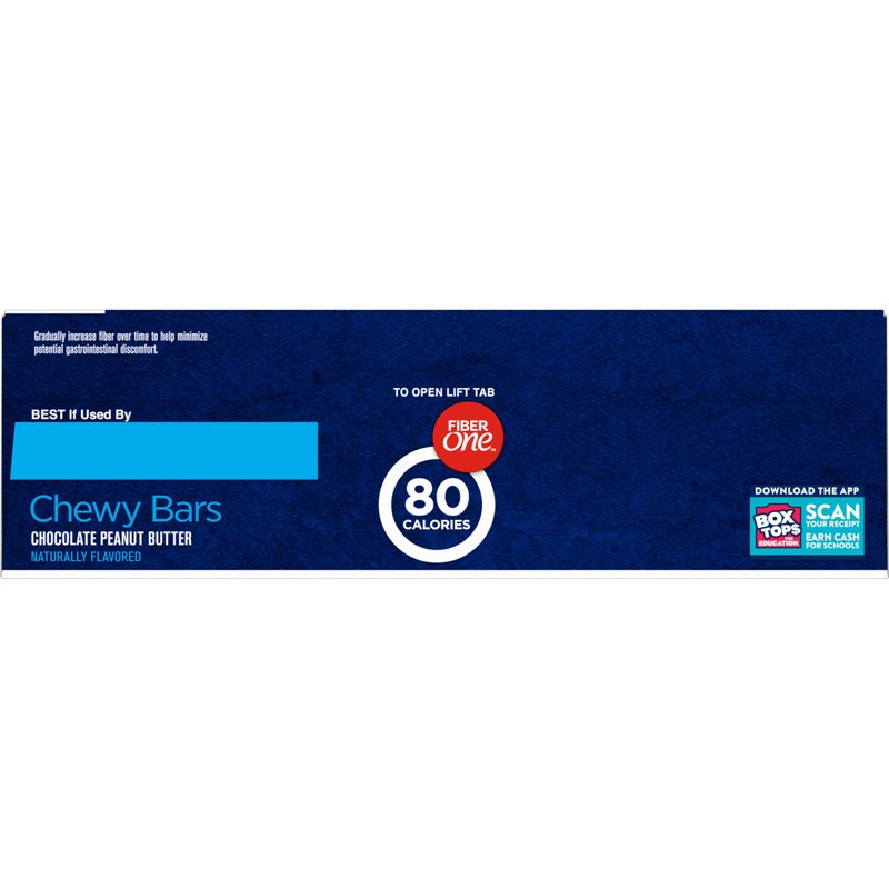 Fiber One 80 Calorie Chewy Bars, Chocolate Peanut Butter, Snack