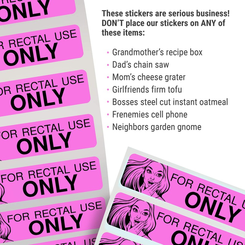 Rectal Use Only Stickers - Funny Gag Gifts for Adults