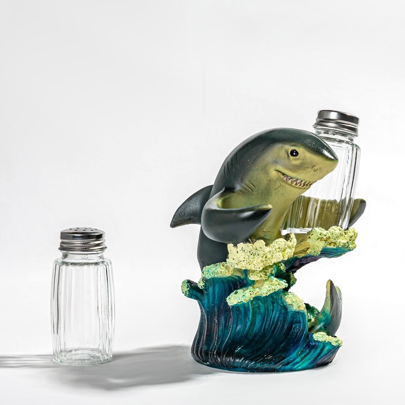 Oceanic Flair Salt & Pepper Set - Resin Shark Figurine
