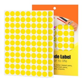 WANSTE Yellow Dot Stickers 3/4 Inch,Round 1320 Pcs Color-Coding Labels,Sticky Circle Dots for Office,Classroom,Library Organization