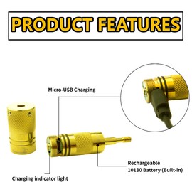 Gotical USB Rechargeable Archery Laser Sight Tool for Bow and Crossbow Thread-On Crossbow Laser Sighting Tool 223 Bore Sighter Shaped, Made of Brass