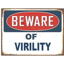 Virility Beware of Blue Rustic Vintage Look 6" Wide Decal Bumper Sticker for use on Any Smooth Surface