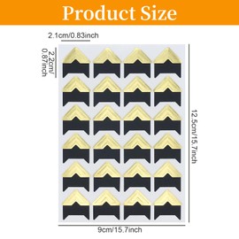 EUGENEKELLY 11 Blatt Selbstklebende Fotoecken, goldfarben, Fotoecken, Scrapbook, Fotoecken-Aufkleber zum Basteln