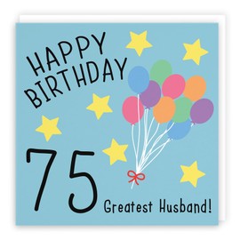 Hunts England - Husband 75th Birthday Card - Happy Birthday - 75 Greatest Husband - Original Collection - Fun Birthday Card