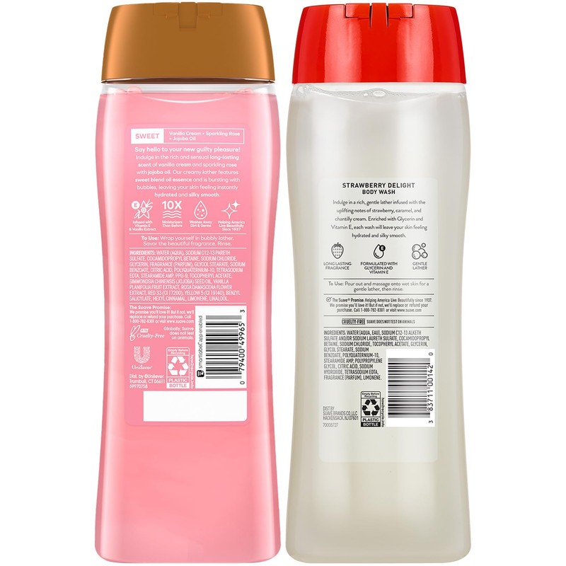 Suave Body Wash Variety 2-Pack – Sweet Vanilla Silk &