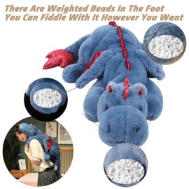 ARELUX Large 52in 3Lb Dragon Stuffed Animals Cute Plush Toy Giant Fuzzy Dinosaur Pillow Plushies with Wings Cuddly Soft Blue Pterosaur Plushie for Friends Family Member