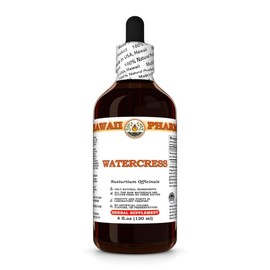 Watercress (Nasturtium Officinale) Dry Herb Tincture, Made in Hawaii, All Natural, Vegan, Pure Liquid Extract - 4 fl.oz