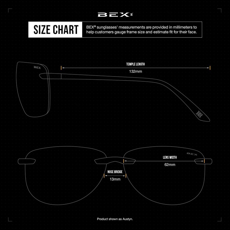BEX® SUNGLASSES AUSTYN RIMLESS ACTIVE SUNGLASSES - BLACK/BROWN/SILVER.