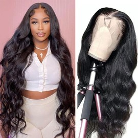 Chesma Body Wave Lace Front Wigs Human Hair 13x4 HD Lace Front Wigs Human Hair Pre Plucked Body Wave Glueless Frontal Wigs Human Hair 180 Density with Baby Hair (32 inch)