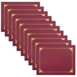 50 Pack Certificate Holders, Diploma Holders, Document Covers with Gold Foil Border, by Better Office Products, for Letter Size Paper, 50 Count (Crimson Red)