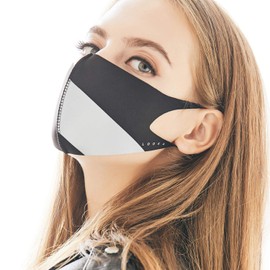LOOKA | Protective Fashion Air Mask | Washable and Reusable | Comfortable | Silver Prism Black (Medium)