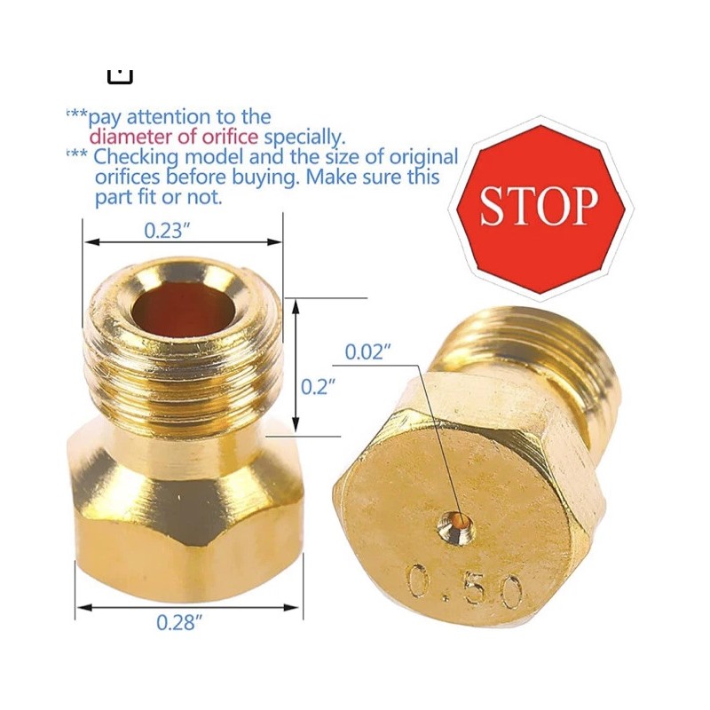 WEBER GRILL CONVERSION ORIFICES WITH POPANE HOSE. NG to PROPANE!