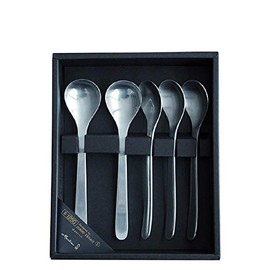 Sori Yanagi 121517010008 #1250 Stainless Steel Teaspoons, Length: 5.5 inches (14 cm), Made in Japan, 5 Piece Set