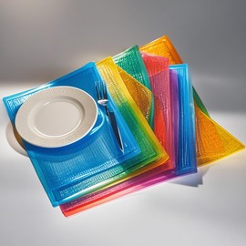 Ezprotekt Plastic Placemats, Table Protector for Dining Room, Kitchen Counter, Office Desk, Painting Table, Shelves - Multi-Use, Flexible, Durable, Wipeable Plastic Sheets