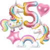 SNLN Unicorn 5th Birthday Party Decorations for Girls, Large Self