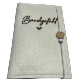 Maternity log cover, tummy feeling, ecru, made in Germany, suitable for the German maternity log