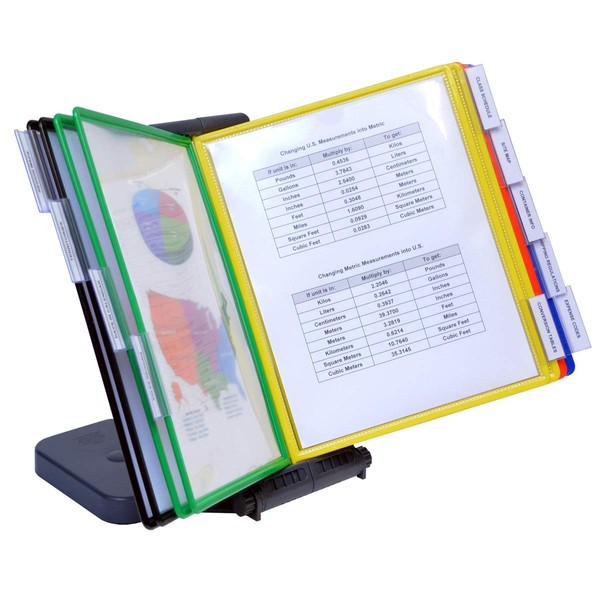 Ultimate Office AdjustaView 10-Pocket Desk Reference Organizer with Easy-Load Pockets