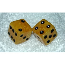 Butterscotch Granite Style Dice Pair