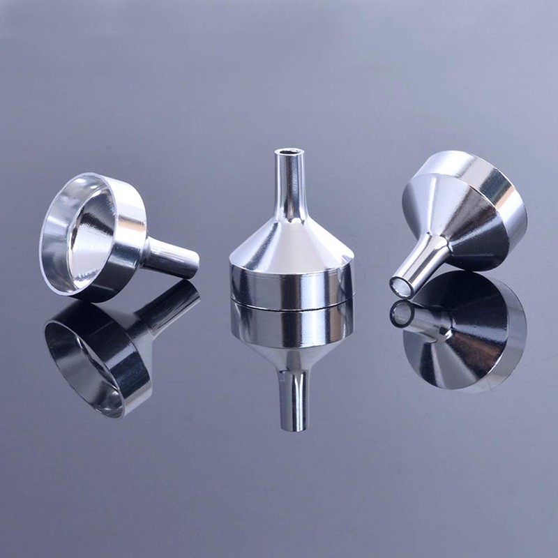 CKANDAY 10 Pack Small Metal Funnels with 2 Pcs Mini