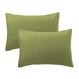 iMaylex 100% Egyptian Cotton Pillowcases, Ultra Soft and Breathable Elegant Envelope Closure Pillow Cases, Queen 20x30 Inches, Olive Green