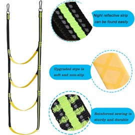 4 Steps Boat Rope Ladder – Heavy Duty Marine Climbing Rope Ladders, Extra Long Portable Boarding Folding Ladder, Swim Rope Ladder for Inflatable Boat, Kayak, Motorboat, Canoeing, Sailboat