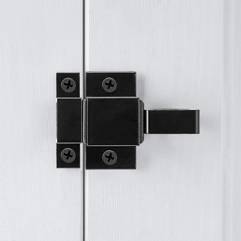 INIRET 2 Packs Self-Closing Latches, Black Spring Door Lock, Aluminum