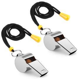 Whistle, 4 PCS Whistle for Coaches, Whistle for Teachers, Stainless Steel Whistles Coach Whistle with Lanyard Referee Whistle Loud Crisp Sound Sports Whistle for Adults Coaches Referees Officials