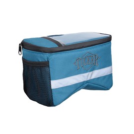 Tucker Navigator Compact Resistant Nylon Contoured Horseback Riding Trail Gear Saddle Pommel Bag w/Waterproof Pockets, Adjustable Strap, Reflective Strip,12x12x4 - Turquoise Blue