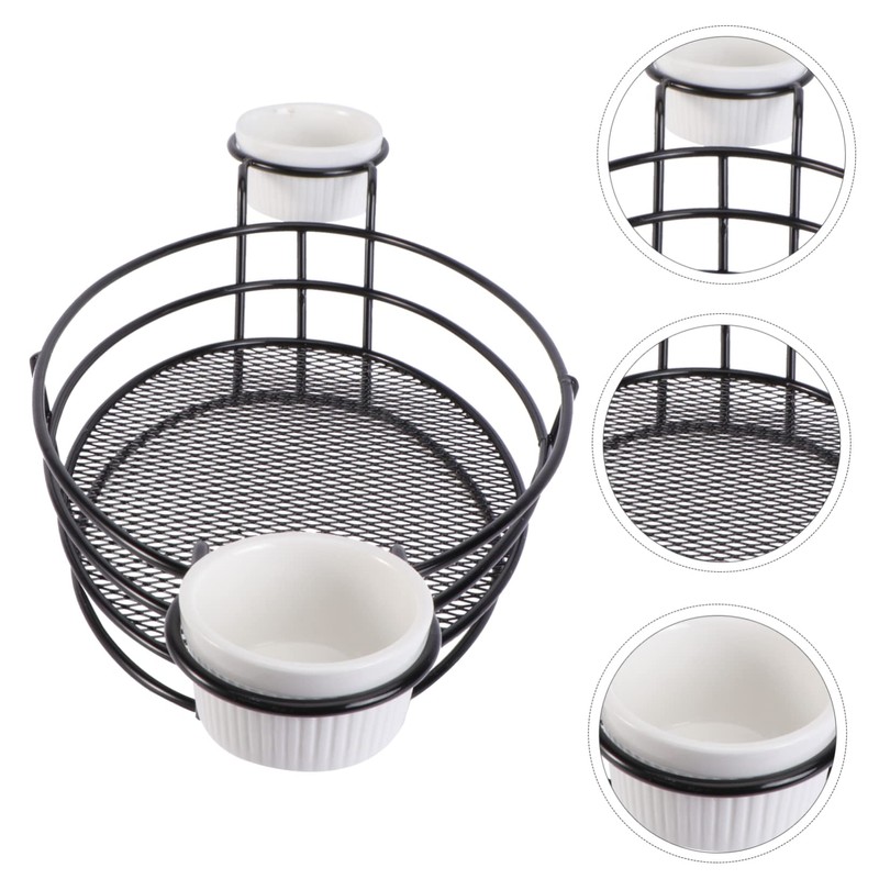 Ciieeo 1Pc Stainless Steel Frying Basket Black French Fries Container