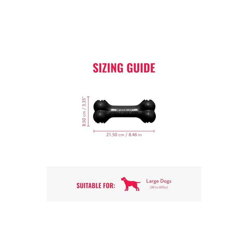 Kong Extreme Goodie Bone, Color Negro, Grande