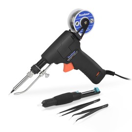 Soldering Gun Kit Industrial Automatic Solder Feeding, 60W Temp Control Internal Heat Soldering Iron Guns with Tin Wire, Tweezers for Electronic Welding PCB Repair Rework DIY