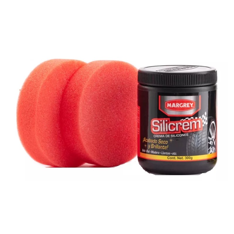 Margrey Abrillantador Crema De Silicon Automotriz Silicrem Margrey con esponjas