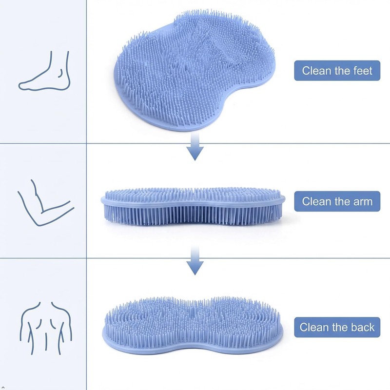 Upgraded Version Shower Foot Scrubber Mat, TPR, 11.81 x 8.66