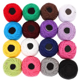Gadpiparty 16Roll Embroidery Thread Set Color Cotton Cross Stitch Thread for Crafting DIY Projects Home Making Each for Adults