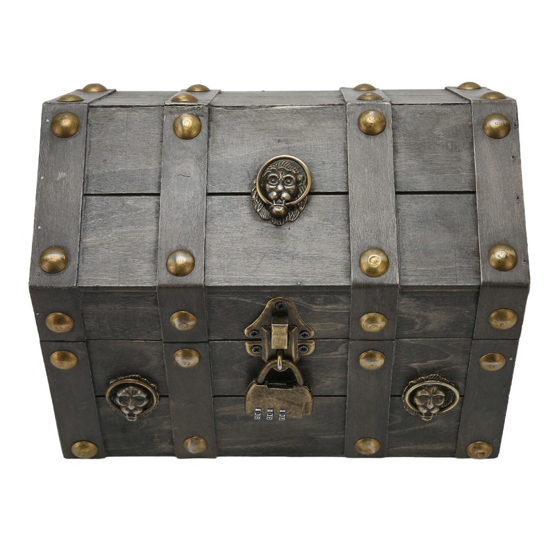 Wooden Treasure Chest Boxes Hand Crafted Vintage Wooden Box with