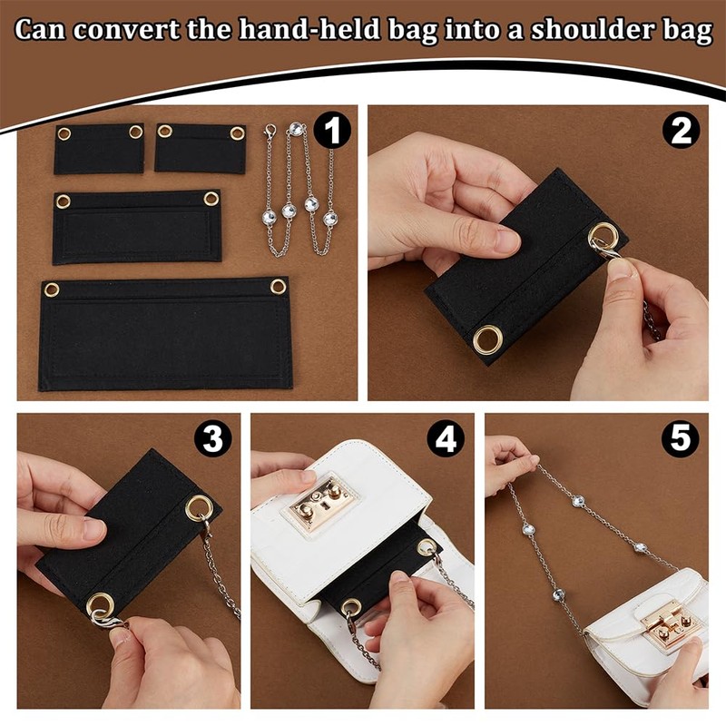 DELORIGIN Pack of 4 Purse Organiser Insert with Eyelet Pocket