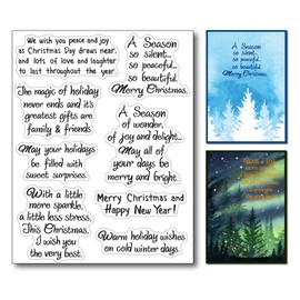 Arbuya Christmas Verses Clear Stamps Set Christmas Sayings Scrapbooking Stamp Rubber Stamps for Card Making Christmas Sentiment Silicone Stamps for DIY Scrapbooking Making