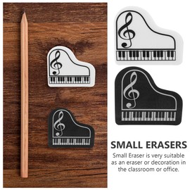 NUOBESTY 10 Pieces Small Piano Erasers Mini Erasers for School and Boys Girls Cute Design Portable Erasers for Stationery and Decoration