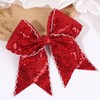 7" Glitter Large Cheer Hair Bow Clips for Girls Cheerleader