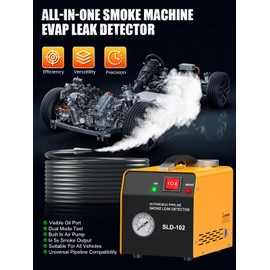 Smoke Machine Automotive with Built-in Air Pump and Pressure Gauge, Professional Vehicle Leak Diagnostic Detector Tools for Leaks Test in Vacuum,Fuel,EVAP & Pipe System (Oil Not Included)