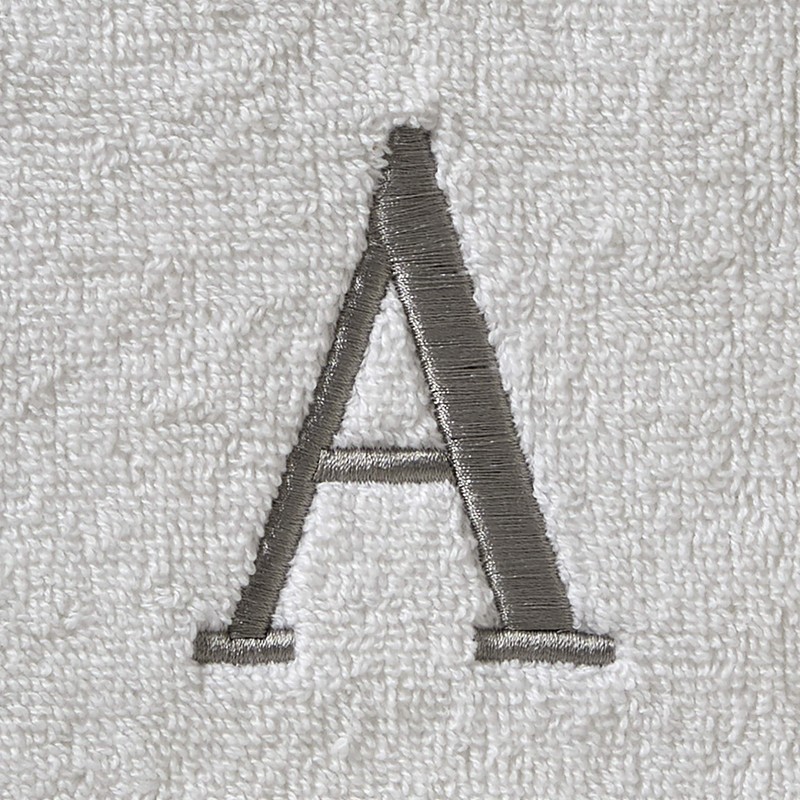 SKL Home Casual Monogram Hand Towel Set, A, 16x26, White