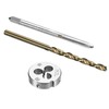 sourcing map Tap and Die and Drill Bit Set, M3